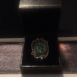 Handmade Shadowbox Navajo Turquoise Ring